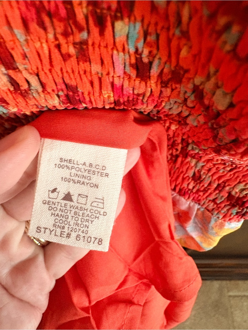 NWT Mystree coral Multicolor Maxi w Smocked bodice Sundress size small # 1215 - Picture 8 of 8